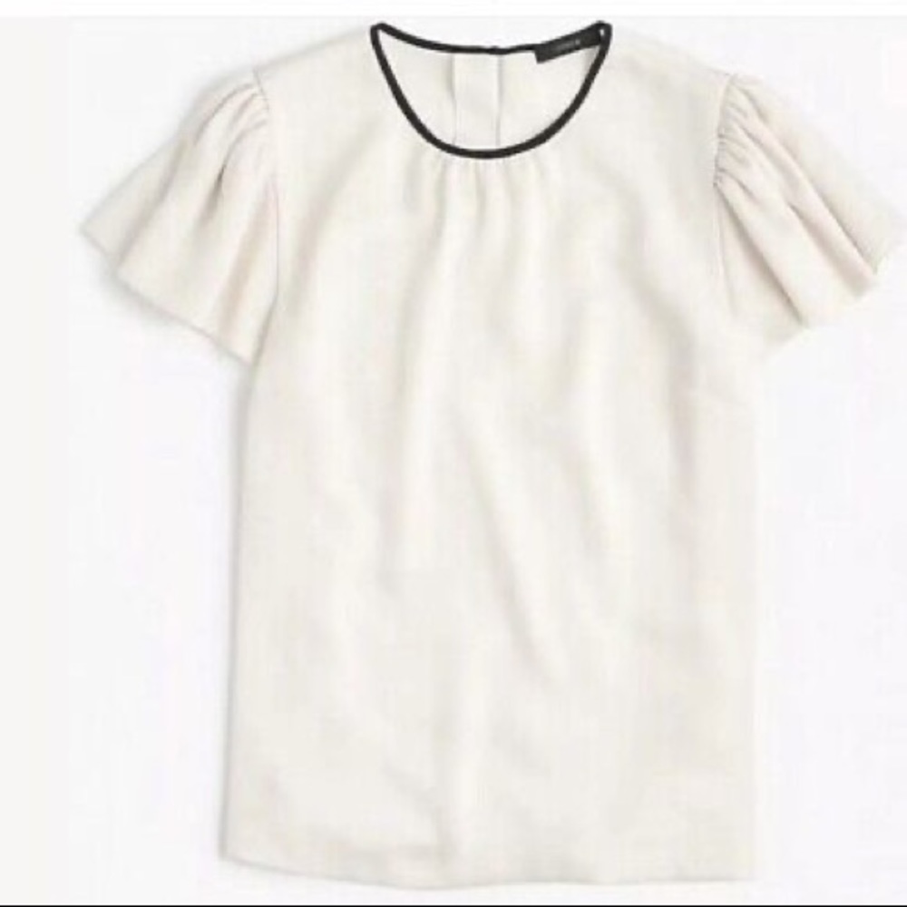 J.Crew Drapery Crepe White Blouse Size 2
